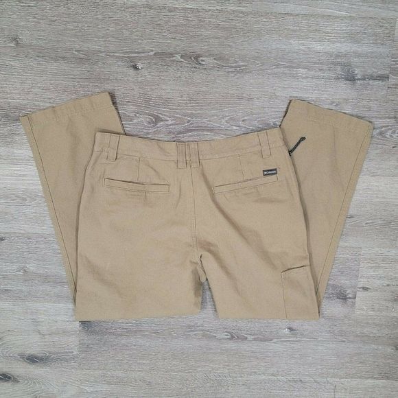 Columbia Mens 36x30 Utility Dark Khaki Jeans Outdoors Hiking Security Zip Pocket - Picture 5 of 8